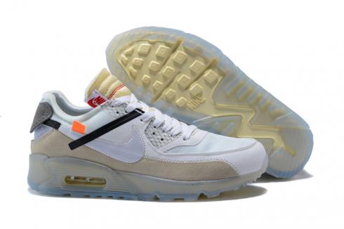 Nike Air Max 90 OW Men Running shoes White Light Yellow AA7293-100