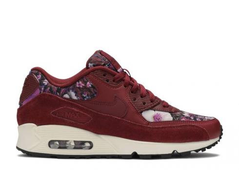 Nike Wmns Air Max 90 Se Sail Night Maroon Red Team 881105-600