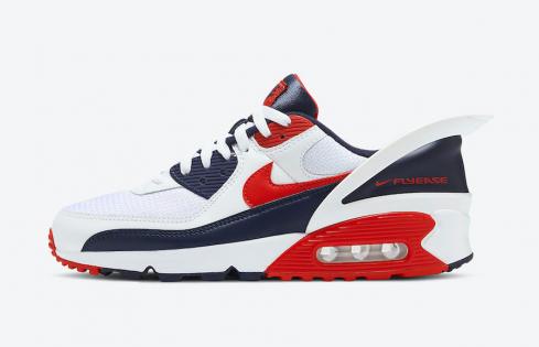 Nike Air Max 90 FlyEase USA White Obsidian University Red CU0814-104