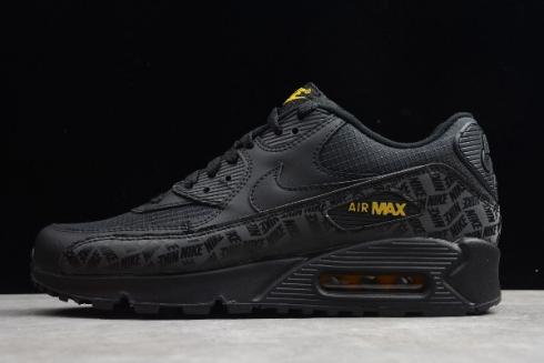 2019 Nike Air Max 90 Essential Black Black Amarillo BQ4685 001