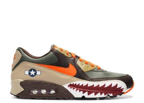 Nike Air Max 90 Premium Warhawk Army Dark Blaze Orange Cinder Tweed 315728-381
