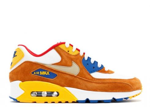 Nike Air Max 90 Prm Curry Gold Royal Metallic Game Tawny White 700155-107