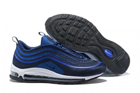 Nike Air Max 97 Men Running Shoes Deep Blue Black White New