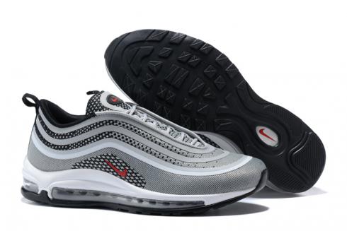 Nike Air Max 97 Running Unisex Shoes Light Grey White Red