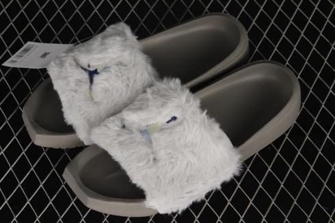 Nike Wmns Jordan Nola Slide Flat Pewter Grey Fluff Women Sandals DQ5364-003