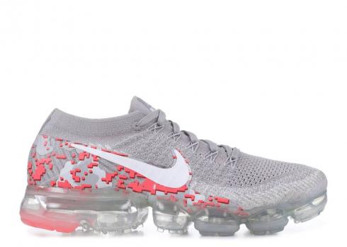 Nike Wmns Vapormax Flyknit Camo Atmosphere White Grey Hot Punch AH8448-001