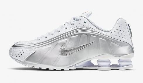 Nike Shox R4 White Metallic Silver Bright Crimson Metallic Silver 104265-131
