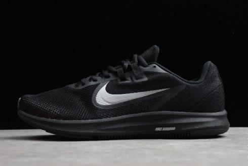 2019 Nike Downshifter 9 Black Silver Running Shoes AQ7486 100