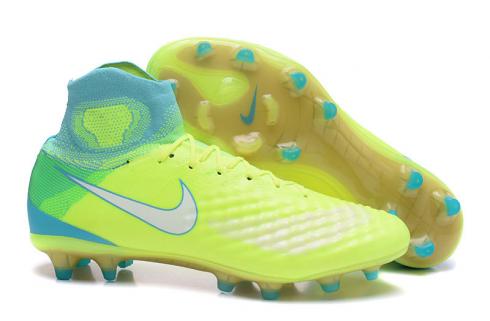 Nike MagistaX Proximo II FG Fluorescent yellow blue women football shoes