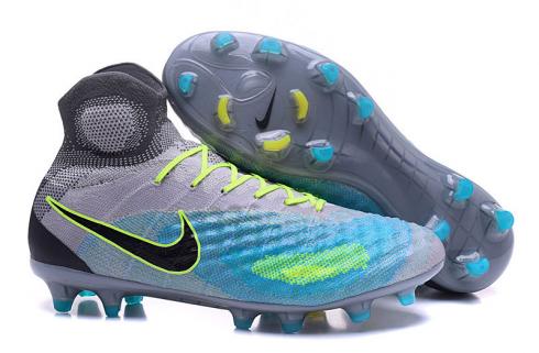 Nike Magista Obra II FG Soccers Football Shoes ACC Grey Jade Blue Black