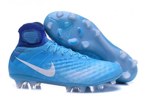 Nike Magista Obra II FG Soccers Shoes ACC Waterproof Blue White