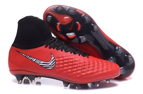 Nike Magista Obra II FG Soccers Shoes ACC Waterproof Red Black