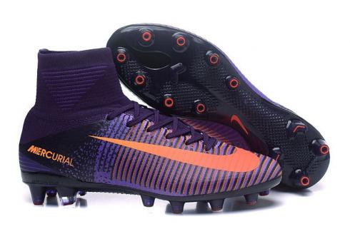 Nike Mercurial Superfly V FLOODLIGHTS PACK Soccers Shoes ACC Waterproof Purple Orange C Ronaldo