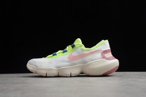Wmns Nike Free RN 5.0 White Volt Pink Blue Shoes CJ0270-101