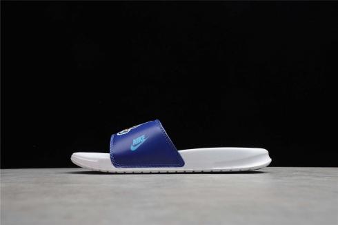 Nike Benassi JDI Print Slides White Blue Light Bone 631264-038