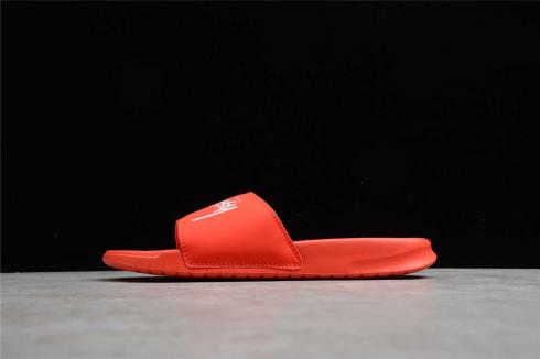 Stussy x Nike Benassi Slide Habanero Red White Shoes CW2787-600