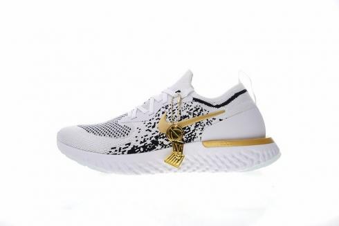 Nike Epic React Flyknit White Black Gold AQ0067-071