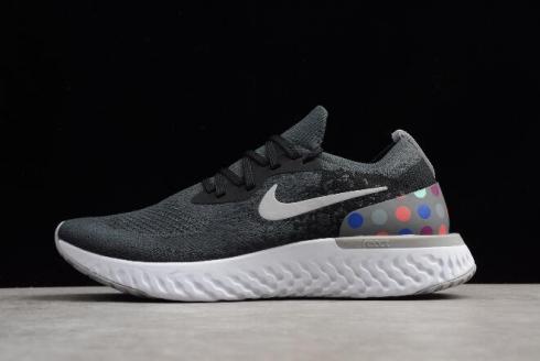 Nike Epic React Flyknit iD Black And Grey Dots Running Shoes AJ7283 996