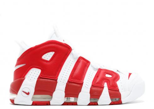 Nike Air More Uptempo Basketball Unisex Shoes Red White 414962-100
