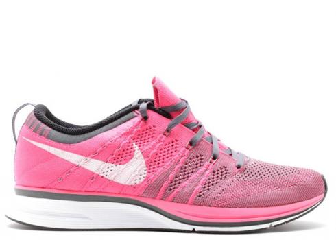 Nike Flyknit Trainer Pink Flash Dark White Grey 532984-611