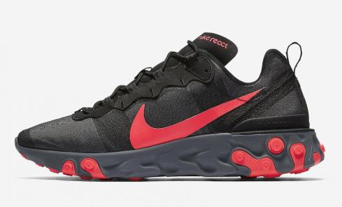 Nike React Element 55 Black Solar Red Pink Cool Grey BQ6166-002