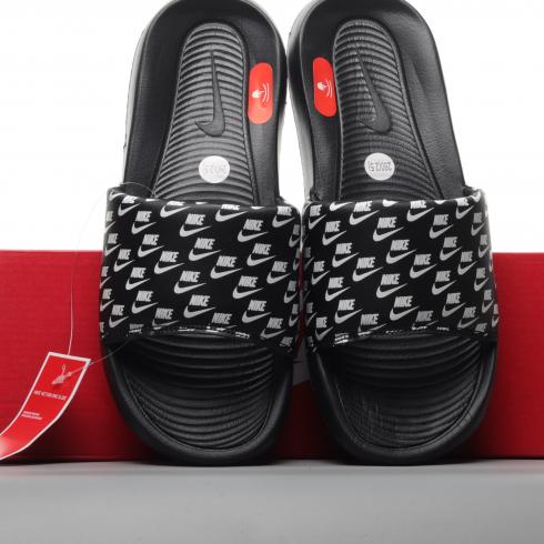 Nike Victori One Printed Slide Nike Swoosh Black White CN9678-006