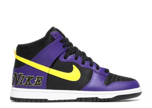Nike SB Dunk High Premium Emb Lakers Opti Purple Yellow Black Court White DH0642-001