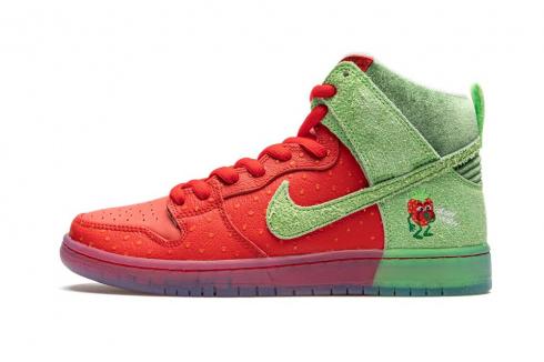 Nike Dunk High SB Strawberry Cough University Red Spinach Green CW7093-600