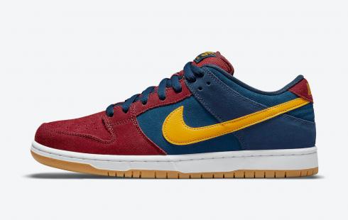 red and yellow nike dunks