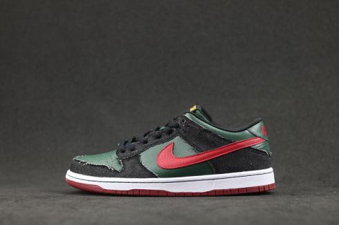 Nike SB Dunk Low Pro Zoom Anti Slip Black Green Red Mens Skate Shoes 854866-556