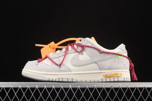 Off-White x Nike SB Dunk Low Lot 35 of 50 Neutral Grey Rose Red DJ0950-114