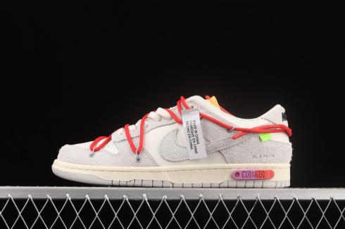 Off-White x Nike SB Dunk Low Lot 40 of 50 Neutral Grey Red DM0950-103