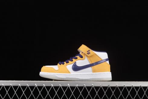 Nike SB Dunk Mid Pro ISO Kid White Yellow Purple CD6754-800