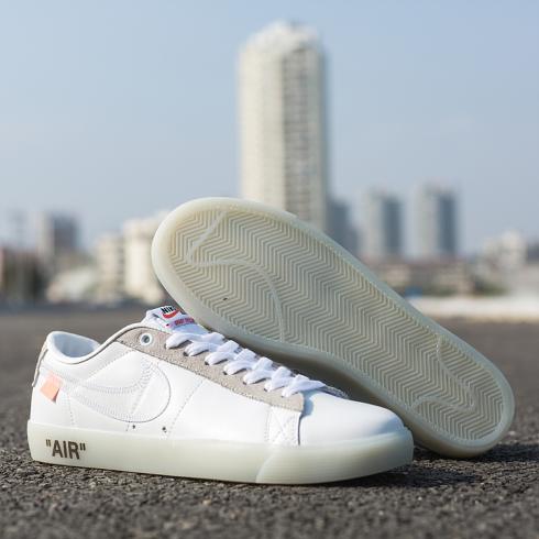 OFF WHITE X Nike Blazer Low SB Shoes White Grey