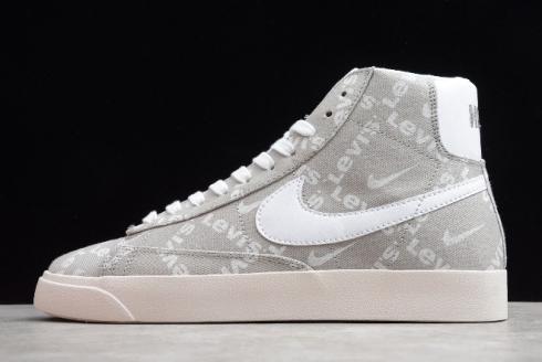 2020 Levis x Nike SB Zoom Blazer Mid QS Grey White QB6806 003