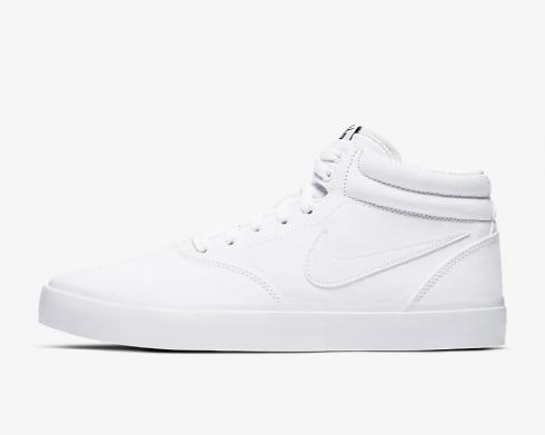 Nike SB Charge Mid Canvas Triple White Shoes CN5264-100