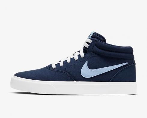Nike SB Charge Mid Canvas White Blue Shoes CN5264-400