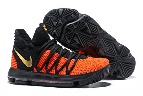Nike Zoom KD X 10 Men Basketball Shoes Orange Black Gold