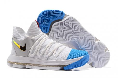 Nike Zoom KD X 10 Men Basketball Shoes White Blue