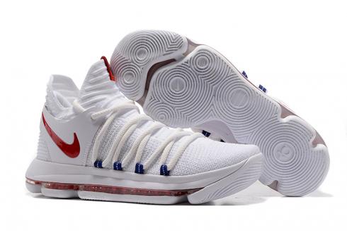 Nike Zoom KD X 10 Men Basketball Shoes White Red New