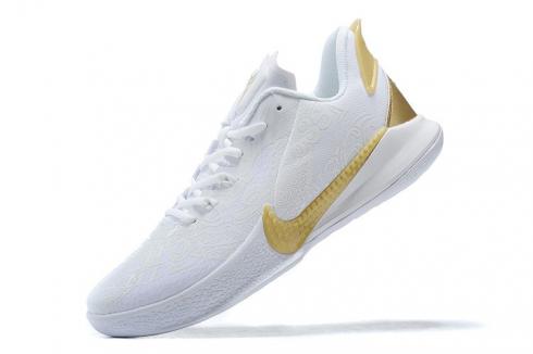 New Release Nike Kobe Mamba Fury White Metallic Gold Kobe Bryant Basketball Shoes CK2087-107