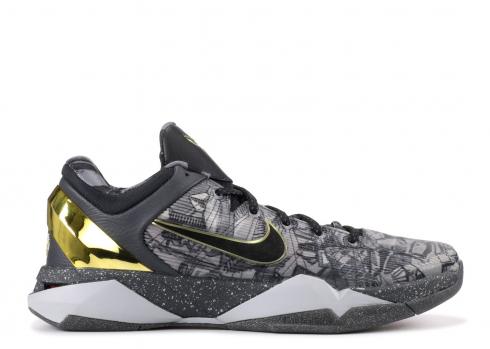 Zoom Kobe 7 Sys Prelude Prelude 7 Metallic Black Grey Gold Cool 639692-001