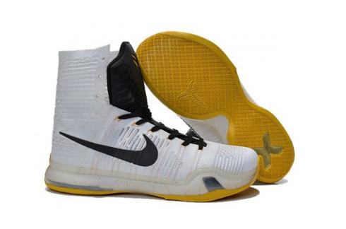 Nike Kobe X 10 Elite High Kobe Bryant Men Basketball Shoes White Black Yellow 718763