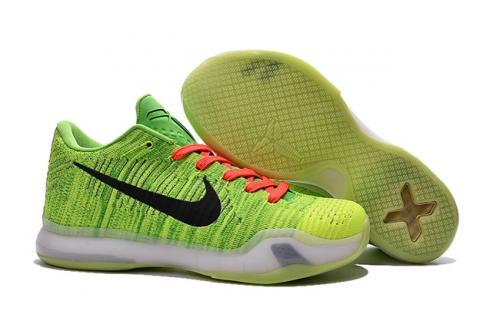 Nike Kobe X 10 Elite Low Flyknit Coal Hearted QS Nikeid Crinch Green 802817 901 New