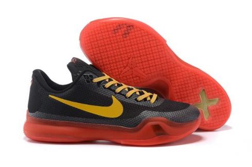 Nike Kobe 10 X EP Low Black Yellow Red Men Basketball Shoes 745334