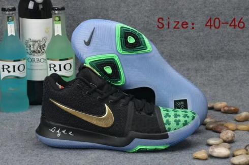 Nike Zoom Kyrie 3 EP Men Basketball Shoesk Black Gold Green