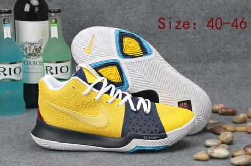 Nike Zoom Kyrie 3 EP Men Basketball Shoesk Yellow White Deep Blue
