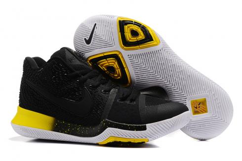 Nike Zoom Kyrie III 3 Men Basketball Shoes Black Yellow White