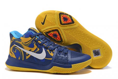 Nike Zoom Kyrie III 3 Men Basketball Shoes Blue Silver Sky Blue Yellow