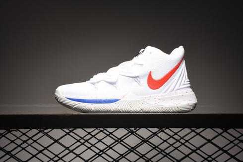 Nike Kyrie 5 White Blue Red Basketball Shoes Sneakers AO2918-608